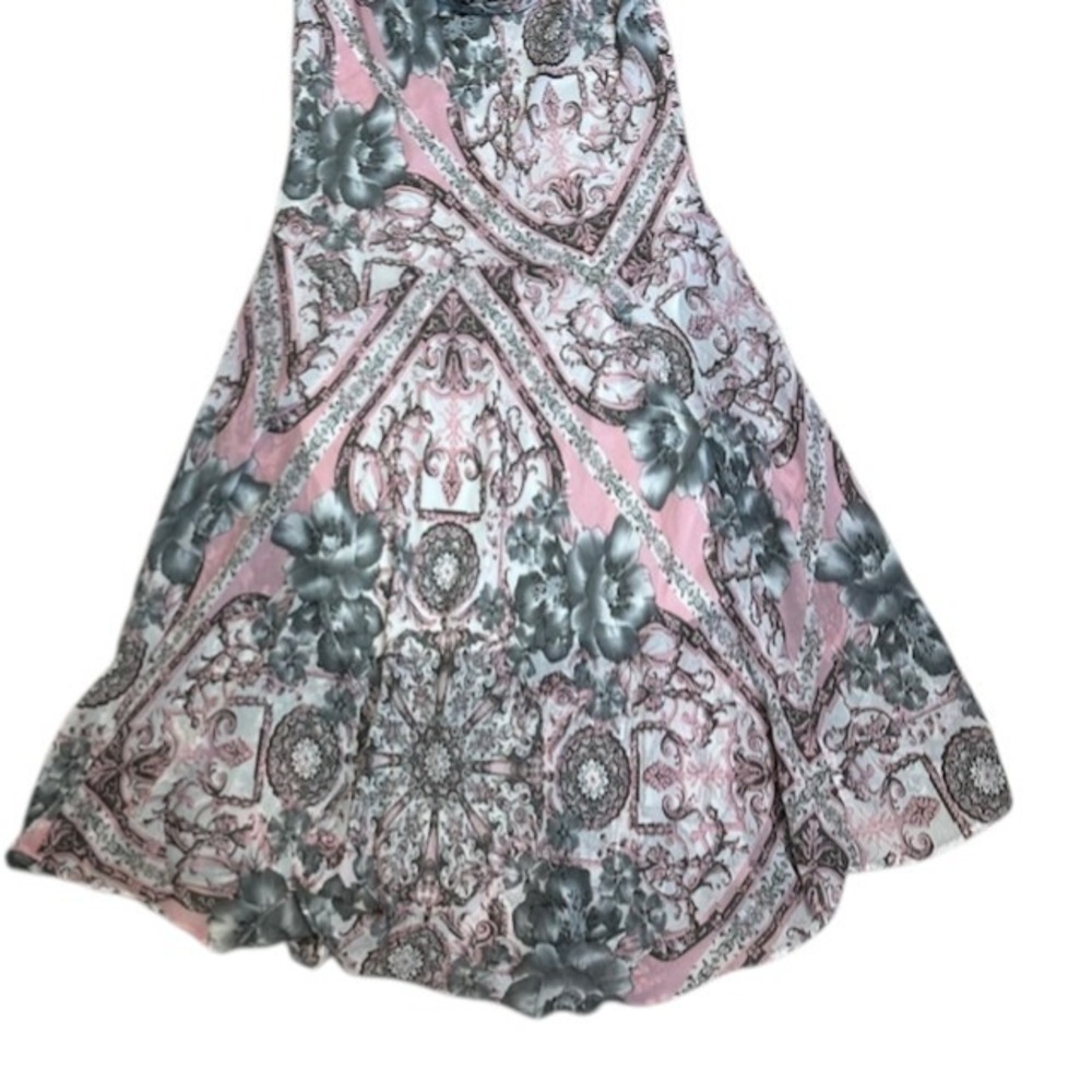 Robbie Bee Pink Floral Paisley Maxi Dress Sleeveless Boho Size 14 - Picture 7 of 12